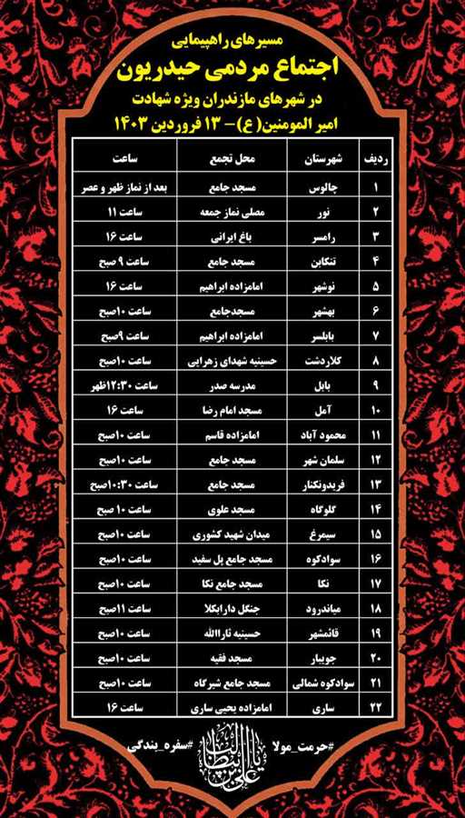 راه‌اندازی پویش "حُرمت مولا" در مازندران